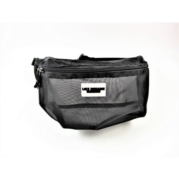 Like Dreams See Through Black Large Fanny Pack 3 Zip Pockets Adjustable New - Picture 1 of 7